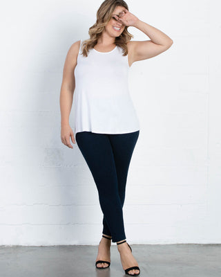 Relaxed Scoopneck Tank  in White