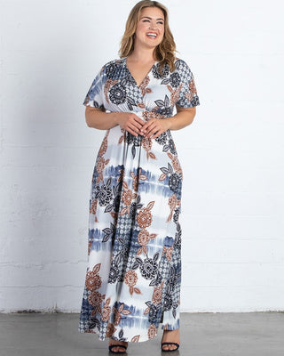 Vienna Maxi Dress  in Artful Stencil Print