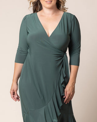 Whimsy Wrap Dress - Sale! in Fern Green