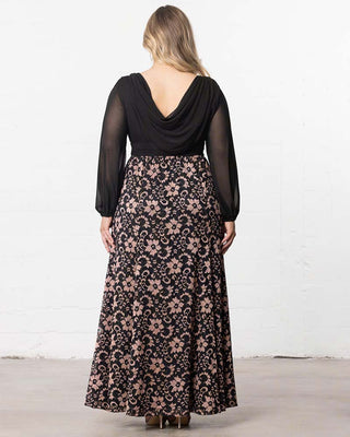 Mon Tresor Lace Evening Gown in Rose Gold Lace