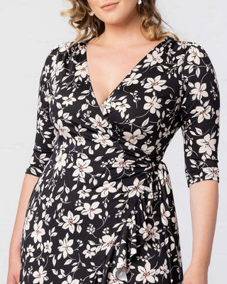 Flirty Flounce Wrap Dress  in Midnight Petals