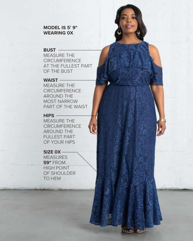 plus size lace maxi dress Kiyonna Womens Plus Size Riviera Lace Gown | Cocktail Party, Wedding Guest, Mother of the Bride/Groom, Formal Event| Navy