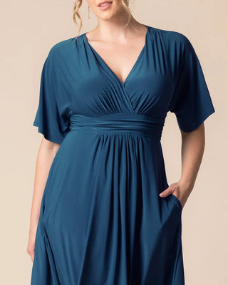 Gia Midi Dress in Aegean Blue