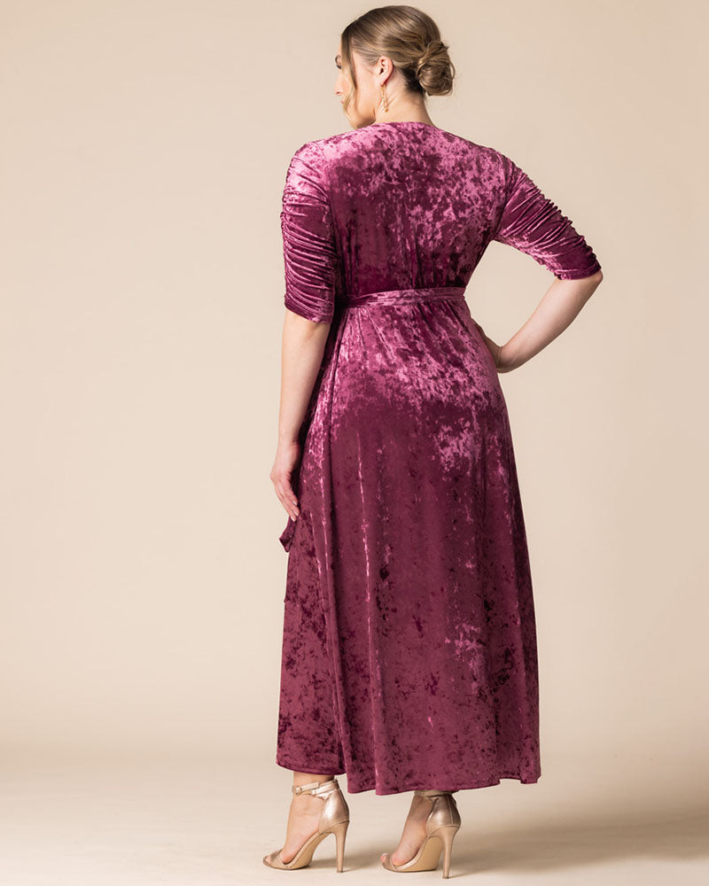 Plus Size Winter Dress | Long Velvet Wrap Dress | Kiyonna Plus Size Winter Dress | Long Velvet Wrap Dress | Kiyonna