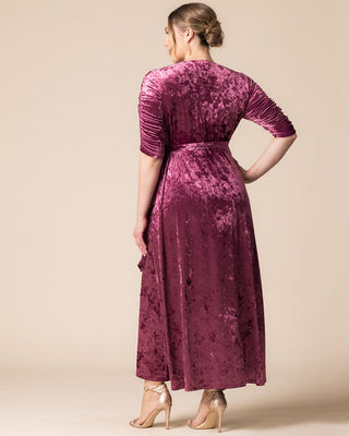 Cara Velvet Wrap Gown in Sugar Plum