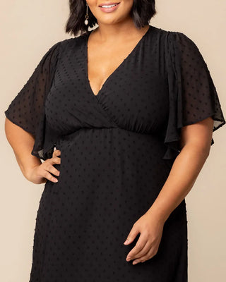Carmella Chiffon Evening Gown in Onyx