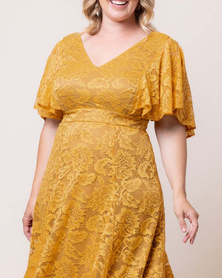 Camille Lace Cocktail Dress in Goldenrod