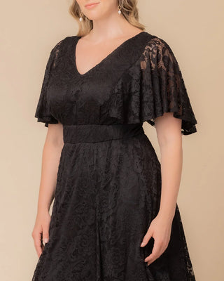 Camille Lace Cocktail Dress in Onyx