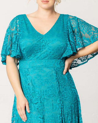 Camille Lace Cocktail Dress  in Teal Topaz