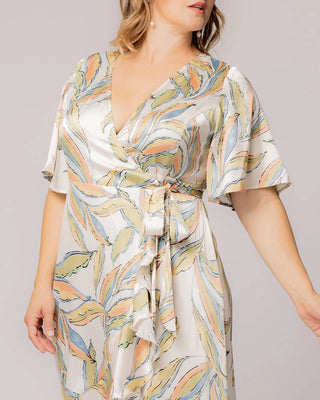 Chloe Wrap Dress - Sale! in Artful Leaves