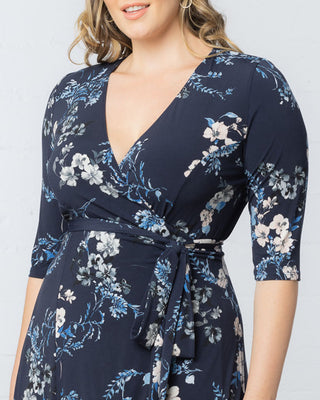 Signature Print Wrap Dress in French Blue Garden