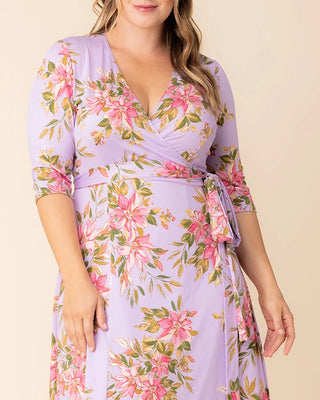 Signature Print Wrap Dress in Lilac Romantic Florals