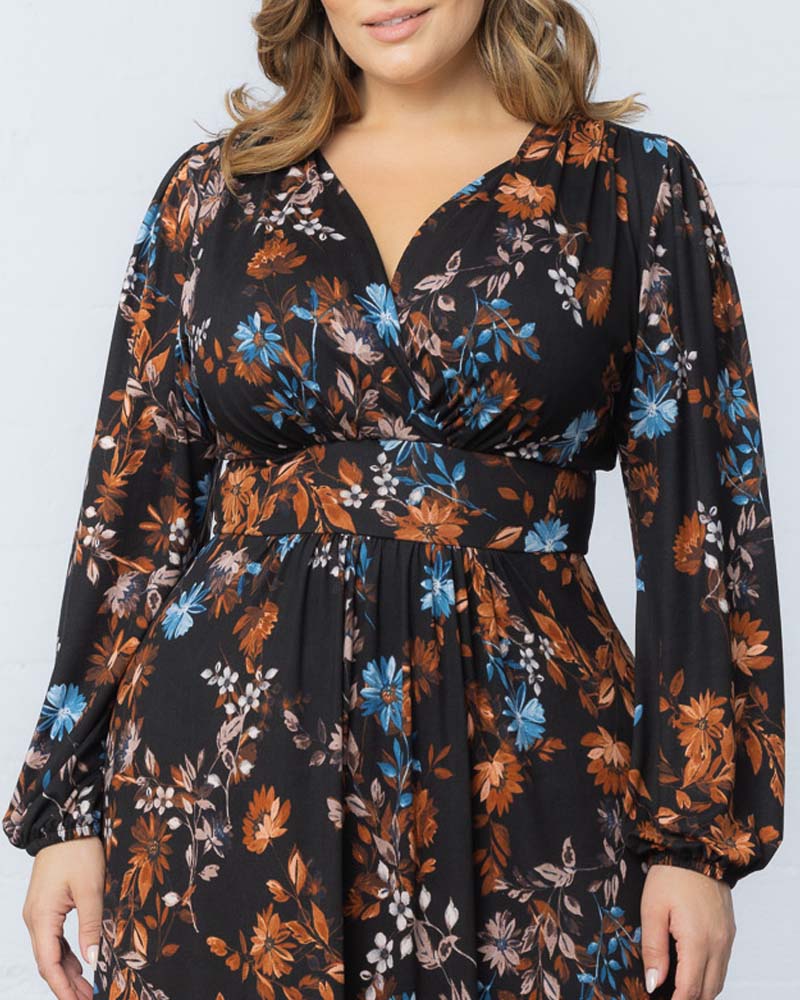 Plus size bell sleeve maxi best sale dress