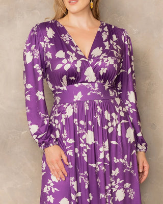 Kelsey Long Sleeve Maxi Dress in Purple Blooms