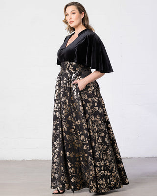 Radiant Opulence Evening Gown in Gilded Noir