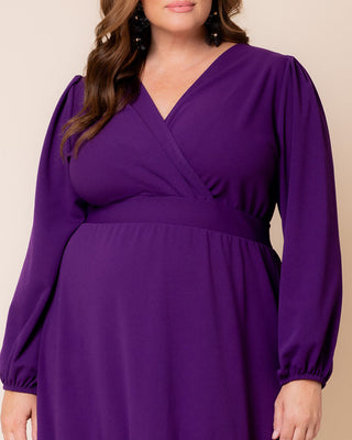 Portia Long Sleeve Dress in Deep Violet
