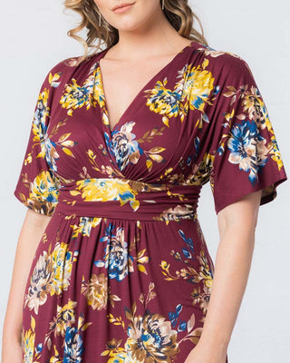 Vienna Maxi Dress  in Bordeaux Blooms