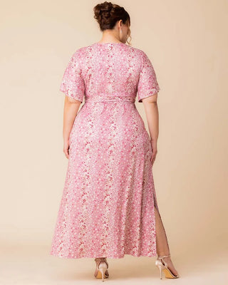 Vienna Maxi Dress in Pink Floral Falls
