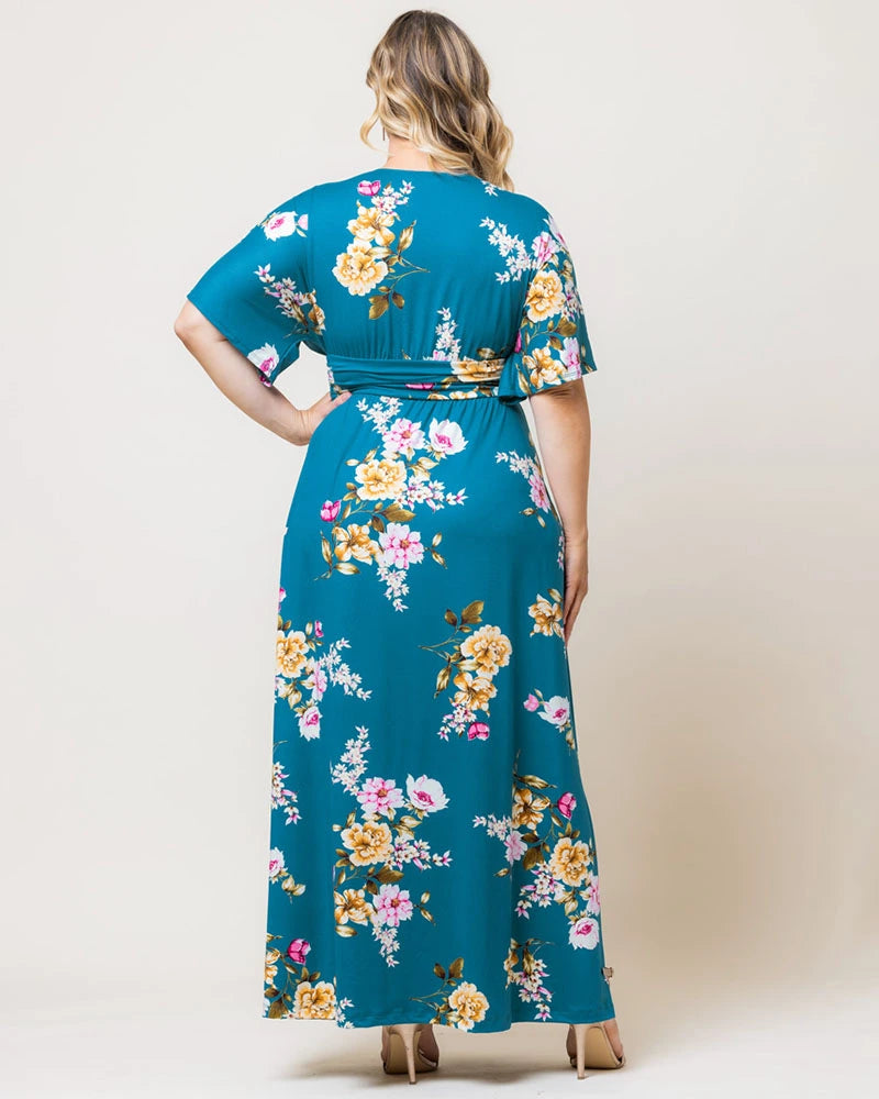 kiyonna maxi dress Kiyonna Women's Plus Size Meadow Dream Maxi Dress