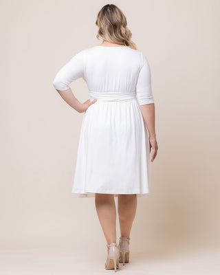 Draped in Class Dress in Ivory