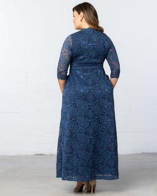 Maria Lace Evening Gown in Nouveau Navy