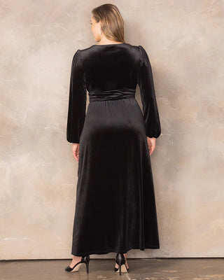 Vivienne Velvet Evening Gown in Onyx