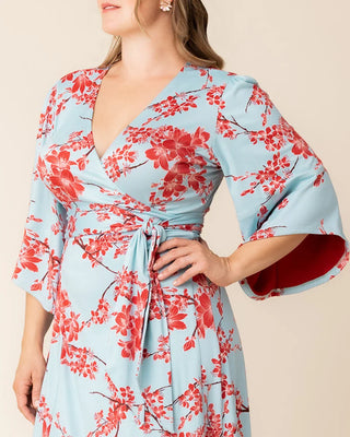 Gemini Wrap Dress in Cherry Blossom Print