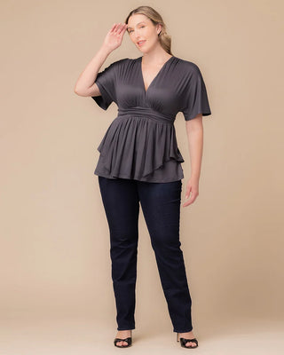 Promenade Top in Charcoal Grey