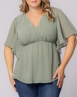 Seaside Serenade Top in Sage Dot