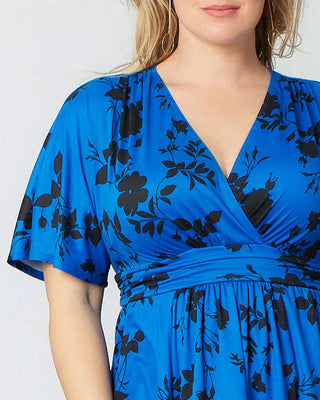 Encore Print Top  in Blue Floral Impressions