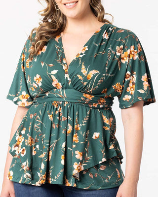 Encore Print Top in Green Garden