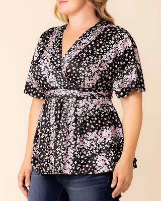 Encore Print Top in Nightshade Floral Falls