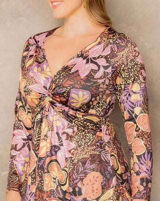 Abigail Long Sleeve Twist Top in Autumn Wonderland