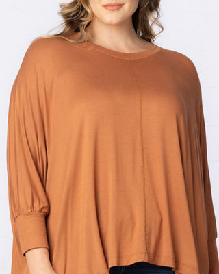 Long Sleeved Hi-Lo Cape Tunic Top 