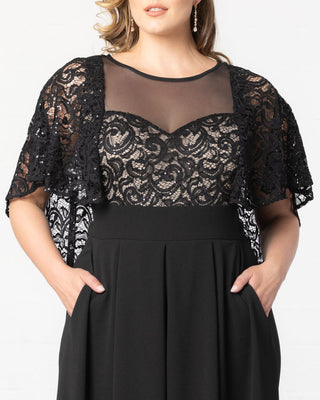 Alluring Sequins Formal Jumpsuit in Black Nude