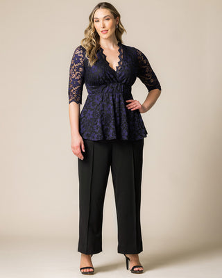 Polished Ponte Pants in Black Noir