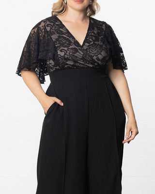 Helena Lace Jumpsuit in Black