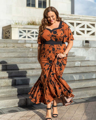 Icon Maxi Dress  in Auburn Floral Impressions