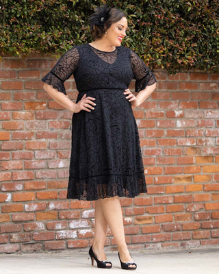 Francesca Cocktail Dress in Midnight Rose Garden