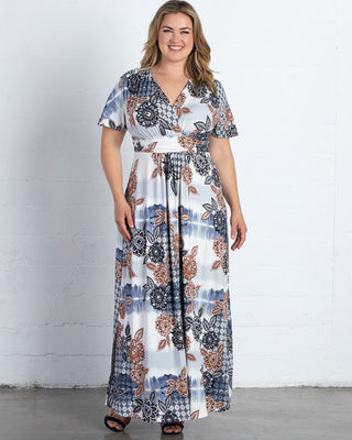 Vienna Maxi Dress  in Artful Stencil Print