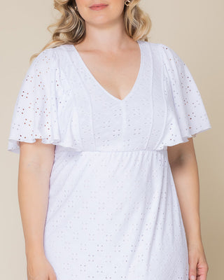 Lucy Eyelet Maxi Dress in White