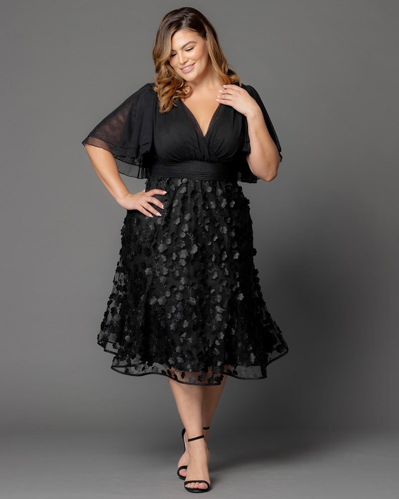 kohls plus size cocktail dresses Cocktail Dress Kohls Plus Size Formal Wear Women's Plus Size Wrap V Neck Ruffled Short Sleeve