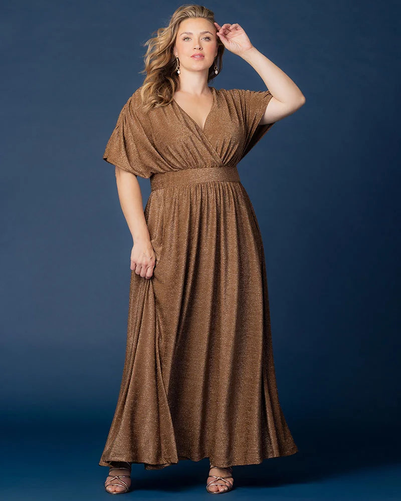 kiyonna plus size graduation dress Kiyonna 12192101 Long Formal Printed Plus Size Dress