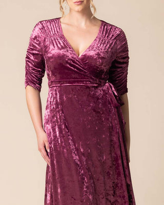 Cara Velvet Wrap Gown in Sugar Plum