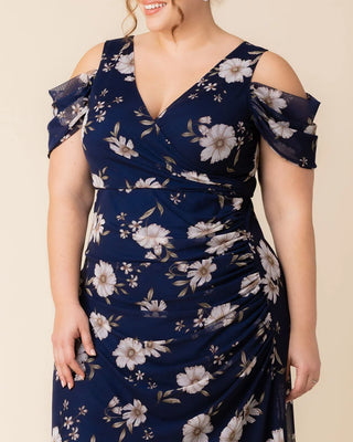 Seraphina Mesh Gown in Navy Blooms