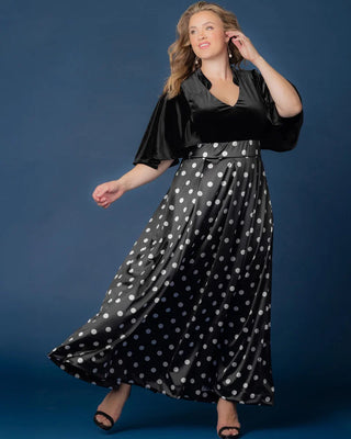 Radiant Opulence Evening Gown in Polka Dot