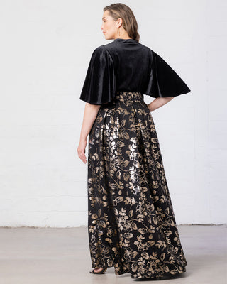 Radiant Opulence Evening Gown in Gilded Noir
