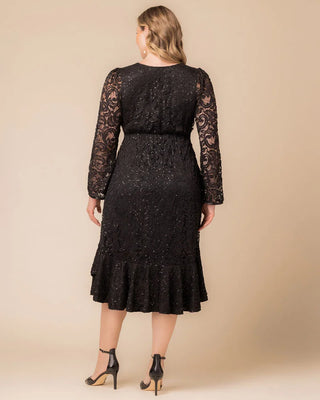 Cosmopolitan Sequin Lace Cocktail Dress in Onyx