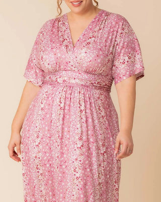 Vienna Maxi Dress in Pink Floral Falls
