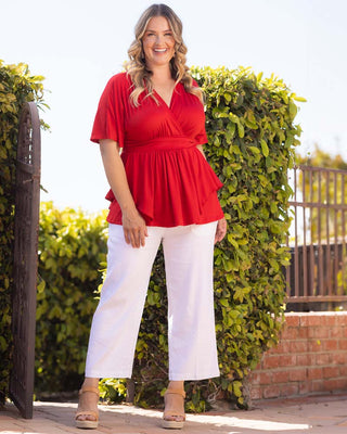 Promenade Top - Sale! in Ruby Rendezvous